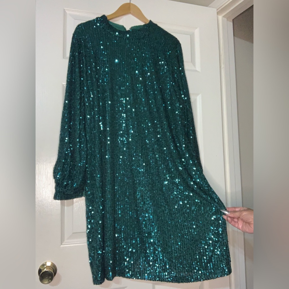 Emerald Green Sequin Dress (worn once for photo shoot)